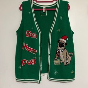 Bah Hum Pug holiday vest